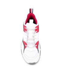 Chaussures de sport en cuir imprimées blanches Tommy Hilfiger