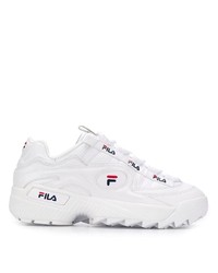 Chaussures de sport en cuir imprimées blanches Fila