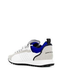 Chaussures de sport en cuir imprimées blanches DSQUARED2