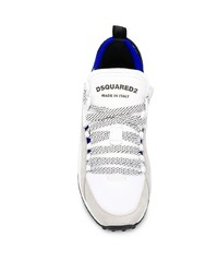 Chaussures de sport en cuir imprimées blanches DSQUARED2