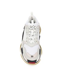 Chaussures de sport en cuir imprimées blanches Balenciaga