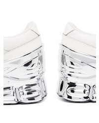 Chaussures de sport en cuir imprimées blanches Adidas By Raf Simons