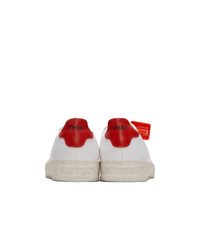 Chaussures de sport en cuir imprimées blanches Off-White