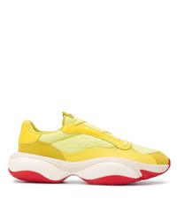 Chaussures de sport en cuir imprimées jaunes Puma