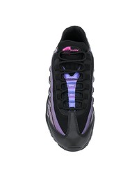 Chaussures de sport en cuir imprimées noires Nike