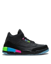Chaussures de sport en cuir imprimées noires Jordan