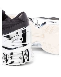 Chaussures de sport en cuir imprimées noires Adidas By Raf Simons