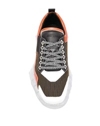 Chaussures de sport en cuir imprimées orange Jimmy Choo