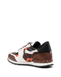 Chaussures de sport en cuir marron Valentino Garavani