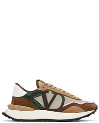 Chaussures de sport en cuir marron Valentino Garavani