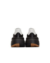 Chaussures de sport en cuir noires et blanches Bottega Veneta