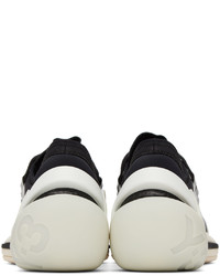 Chaussures de sport en cuir noires et blanches Y-3
