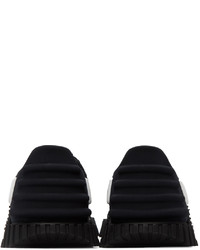 Chaussures de sport en cuir noires et blanches Dolce & Gabbana