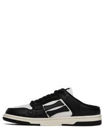 Chaussures de sport en cuir noires et blanches Amiri