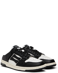 Chaussures de sport en cuir noires et blanches Amiri