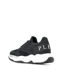 Chaussures de sport en cuir noires et blanches Philipp Plein