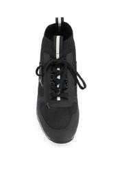 Chaussures de sport en cuir noires et blanches Bally