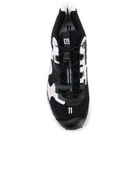 Chaussures de sport en cuir noires et blanches 11 By Boris Bidjan Saberi