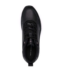 Chaussures de sport en cuir noires Tommy Hilfiger