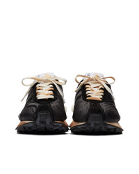 Chaussures de sport en cuir noires Lanvin