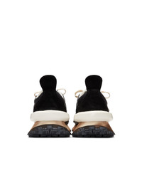 Chaussures de sport en cuir noires Lanvin