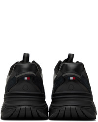 Chaussures de sport en cuir noires Moncler