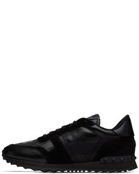 Chaussures de sport en cuir noires Valentino Garavani