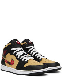 Chaussures de sport en cuir noires NIKE JORDAN