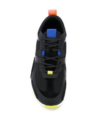 Chaussures de sport en cuir noires Marcelo Burlon County of Milan