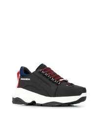 Chaussures de sport en cuir noires DSQUARED2