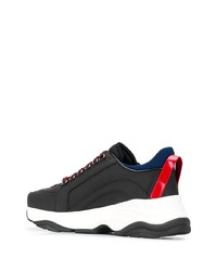 Chaussures de sport en cuir noires DSQUARED2