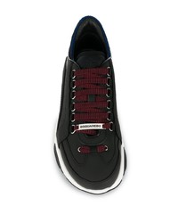 Chaussures de sport en cuir noires DSQUARED2