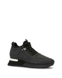 Chaussures de sport en cuir noires Mallet