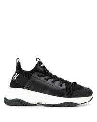 Chaussures de sport en cuir noires DSQUARED2