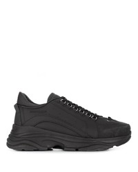 Chaussures de sport en cuir noires DSQUARED2