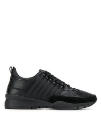 Chaussures de sport en cuir noires DSQUARED2