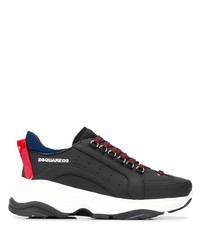 Chaussures de sport en cuir noires DSQUARED2