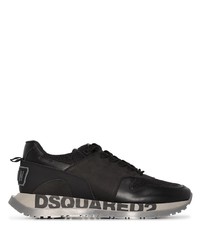 Chaussures de sport en cuir noires DSQUARED2