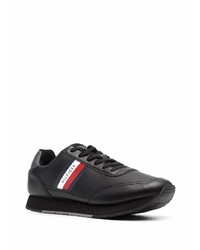 Chaussures de sport en cuir noires Tommy Hilfiger