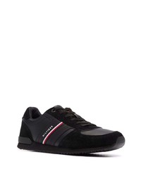 Chaussures de sport en cuir noires Tommy Hilfiger