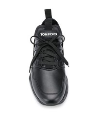 Chaussures de sport en cuir noires Tom Ford