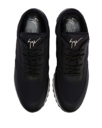 Chaussures de sport en cuir noires Giuseppe Zanotti