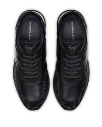 Chaussures de sport en cuir noires Giuseppe Zanotti