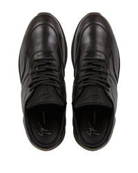 Chaussures de sport en cuir noires Giuseppe Zanotti