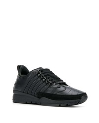 Chaussures de sport en cuir noires DSQUARED2