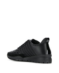 Chaussures de sport en cuir noires DSQUARED2