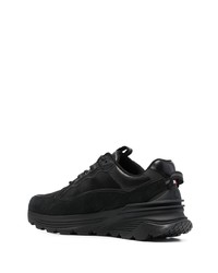 Chaussures de sport en cuir noires Moncler