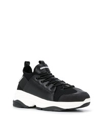 Chaussures de sport en cuir noires DSQUARED2