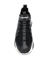 Chaussures de sport en cuir noires DSQUARED2