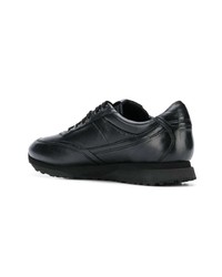 Chaussures de sport en cuir noires Santoni